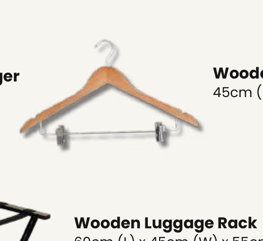 Wooden Hanger c/w Clips