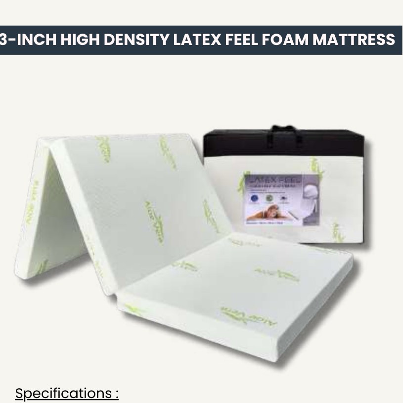 3-Inch High Density Latex Feel Foam Mattress