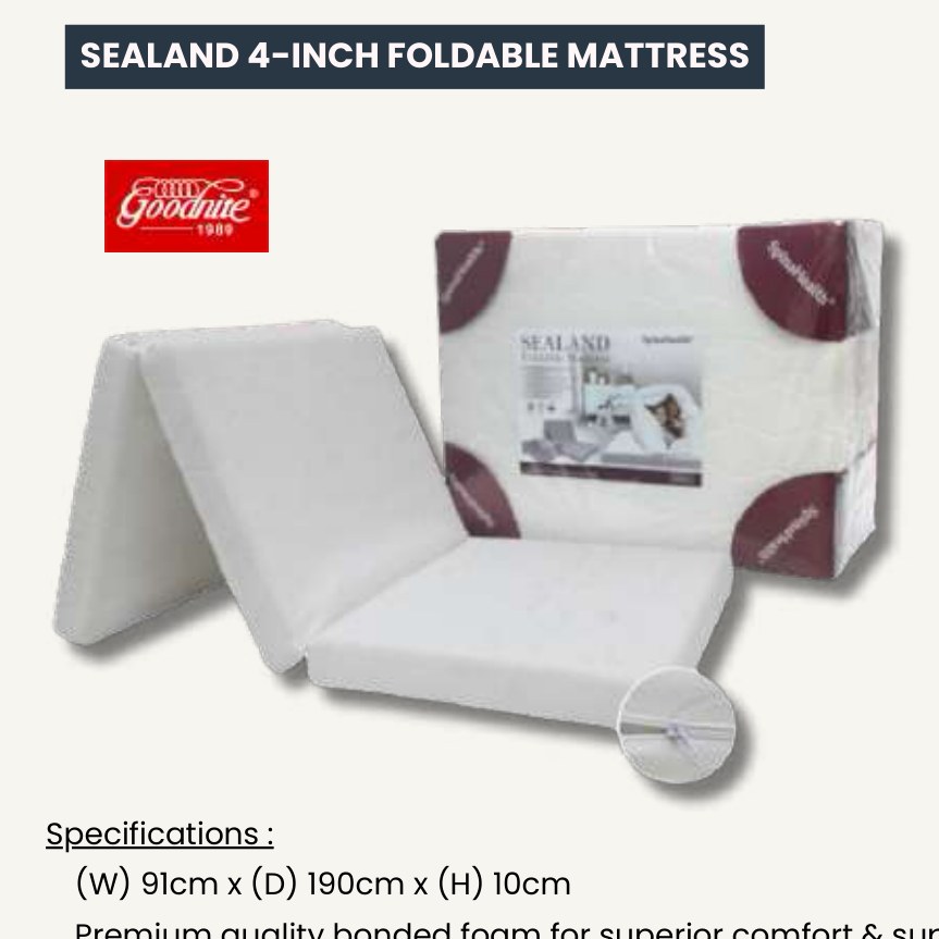 Sealand 4-Inch Foldable Mattress